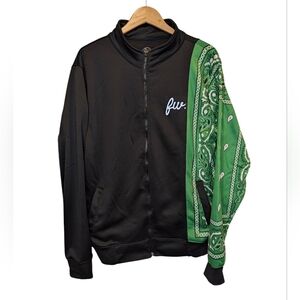 Filthy Wealth Green Bandana Men's  Lightweight Track Jacket Size XL